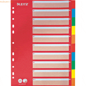 15 x Leitz Register A4 Karton 160g/qm 10-teilig farbig