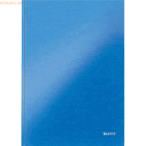 6 x Leitz Notizbuch Wow A4 80 Blatt 90g/qm liniert blau metallic