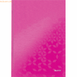 6 x Leitz Notizbuch Wow A4 80 Blatt 90g/qm kariert pink