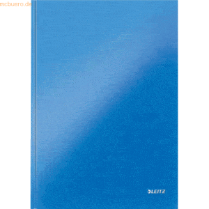 6 x Leitz Notizbuch Wow A4 80 Blatt 90g/qm kariert blau metallic
