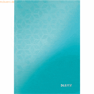 6 x Leitz Notizbuch Wow A5 80 Blatt 90g/qm kariert eisblau