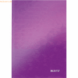 6 x Leitz Notizbuch Wow A5 80 Blatt 90g/qm kariert violett