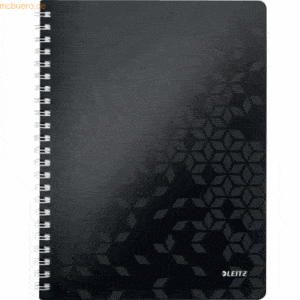 Leitz Collegeblock Wow A4 PP liniert holzfrei 80 Blatt schwarz