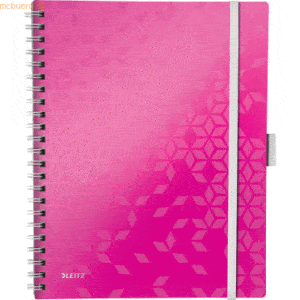 6 x Leitz Notizbuch Wow Be Mobile A4 80 Blatt 80g/qm liniert pink