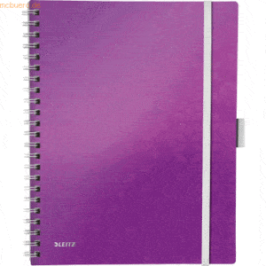 6 x Leitz Notizbuch Wow Be Mobile A4 80 Blatt 80g/qm kariert violett