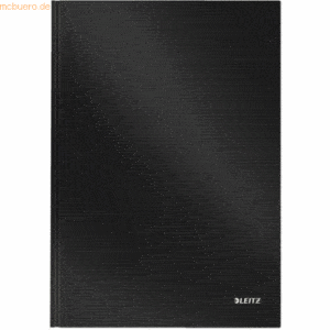 6 x Leitz Notizbuch Solid fester Einband A4 kariert 80 Blatt schwarz