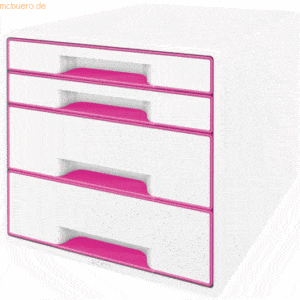 Leitz Schubladenbox Wow Cube 4 Schubladen PS perlweiß/pink