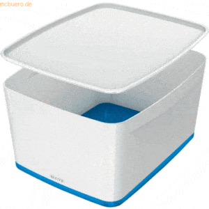 Leitz Aufbewahrungsbox myBox groß A4 mit Deckel weiß/blau