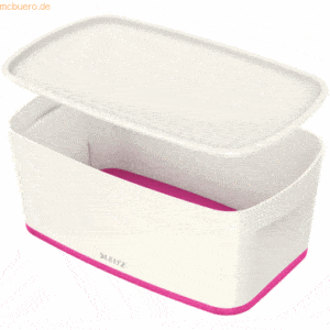 Leitz Aufbewahrungsbox MyBox Klein A5 mit Deckel ABS weiß/pink