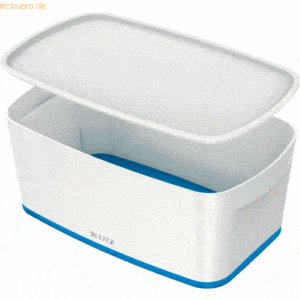 Leitz Aufbewahrungsbox myBox klein A5 mit Deckel weiß/blau