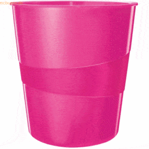 Leitz Papierkorb Wow 15l Polystyren pink metallic