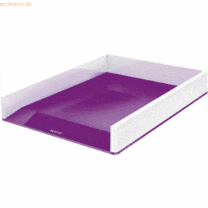 4 x Leitz Briefkorb Wow Duo Colour A4 Polystyrol weiß/violett