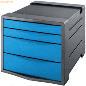Esselte Schubladenset Vivida PS 4 Schubladen dunkelgrau/blau