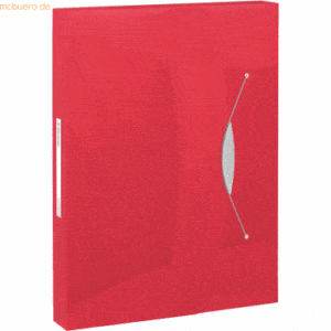 5 x Esselte Ablagebox Vivida A4 PP bis 350 Blatt tranluzent rot