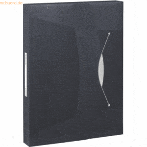5 x Esselte Ablagebox Vivida A4 PP bis 350 Blatt tranluzent schwarz