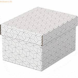 Esselte Aufbewahrungsbox Home Klein mit Deckel Wellpappe VE=3 Stück we