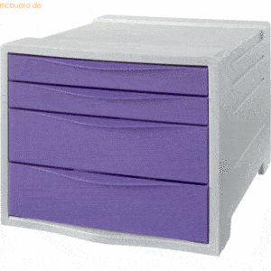 Esselte Schubladenbox Colour'Breeze PS 4 Schubladen hellgrau/lavendel