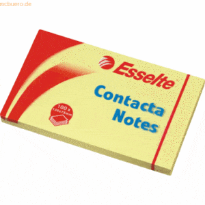 12 x Esselte Haftnotizen Contacta-Notes 125x75mm gelb 100 Blatt