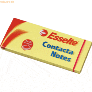 4 x Esselte Haftnotizen Contacta-Notes 54x40mm gelb 100 Blatt