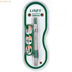 12 x Linex Sicherheitsbleizirkel mit Gummigriff in einer Stiftoptik