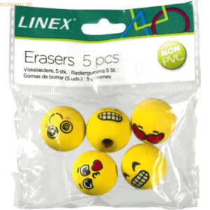 Linex Motiv-Radiergummiset Emoji sortiert VE=5 Stück
