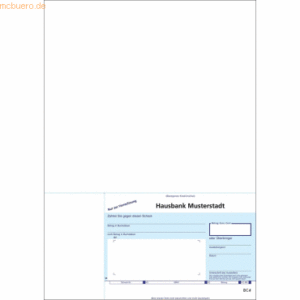 Litfax SEPA-Verrechnungsscheck A4 (Beleg unten rechts) VE=100 Stück