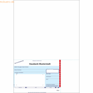 Litfax SEPA-Orderscheckschecks A4 (Beleg unten links) VE=100 Stück