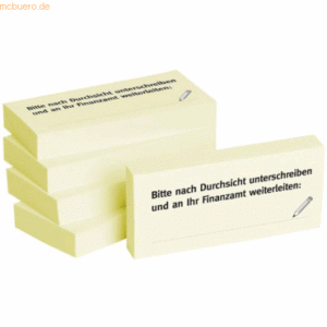 Litfax Haftnotizen 75x35mm gelb 'Bitte nach Durchsicht unterschreiben