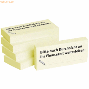Litfax Haftnotizen 75x35mm gelb 'Bitte nach Durchsicht an Ihr Finanzam