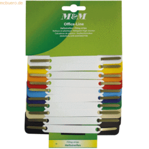 30 x M+M Heftstreifen 34x150mm PP VE=10 Stück farbig sortiert