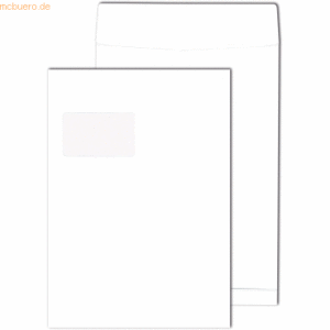 Mailmedia Faltentasche C4 Haftklebung Fenster weiß 140g/qm 4cm Falte V