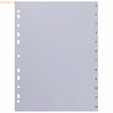 k.A. Register A4 PP 1-12 grau