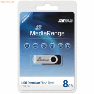 MediaRange USB-Stick 2.0 8GB silber/schwarz