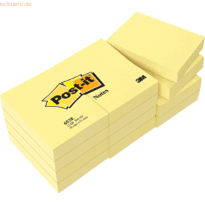 Post-it Notes Haftnotizen 38x51mm gelb 12x100 Blatt