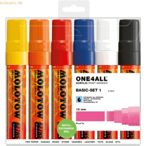 Molotow Permanentmarker One4All 627 HS nachfüllbar 15mm sortiert VE=6