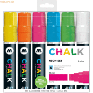 Molotow Windowmarker Chalk 15mm Basic-Set 2 nachfüllbar VE=6 Stück (so