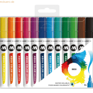 Molotow Aquarellstift Color Brush Aqua Basic Set 1 1-2mm sortiert VE=1
