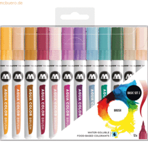 Molotow Aquarellstift Aqua Color Brush Basic Set 2 1-2 mm sortiert VE=