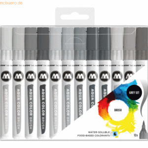 Molotow Aquarellstift Aqua Color Brush Grey-Set 1 1-2 mm sortiert VE=1