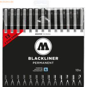 Molotow Blackliner Complete Set Stärken sortiert schwarz