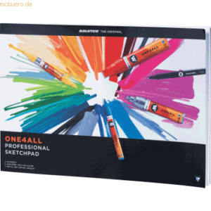 Molotow Professional Sketchpad One4All A3 hoch 205 g/qm 40 Blatt