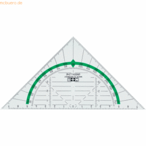 10 x M+R Geodreieck Green Line 16cm glasklar grün hinterlegt