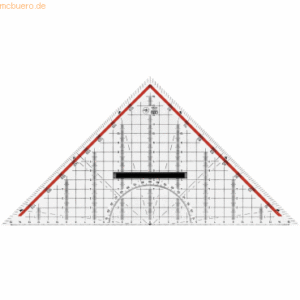 10 x M+R Geodreieck 32cm Acrylglas glasklar rot hinterlegt