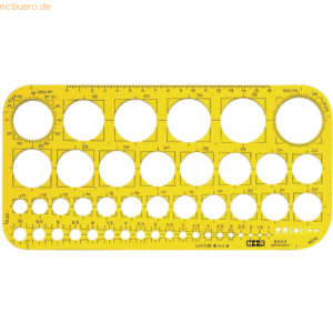 M+R Lochkreisschablone 1-36mm gelbtransparent