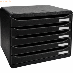 Exacompta Schubladenbox Big-Box Plus A4 quer 5 Fächer schwarz
