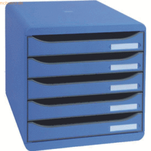 Exacompta Schubladenbox Big-Box Plus 5 Fächer blau