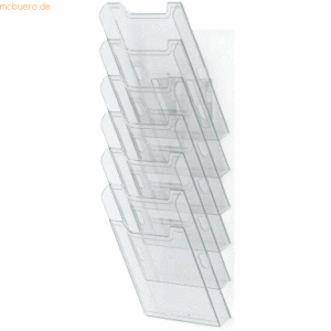 Exacompta Wandprospekthalter A4 6 Fächer glasklar