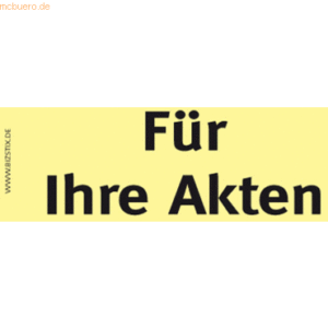 Bizstix Haftnotizen 75x35mm gelb 'Für Ihre Akten' VE=5 Blöcke