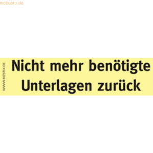 Bizstix Haftnotizen 75x35mm gelb 'Nicht mehr benötigte Unterlagen zurü