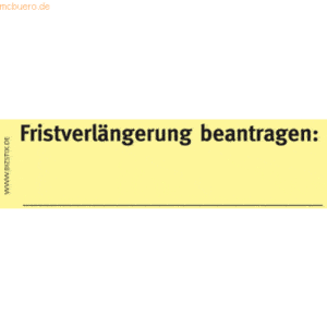 Bizstix Haftnotizen 75x35mm gelb 'Fristverlängerung beantragen' VE=5 B